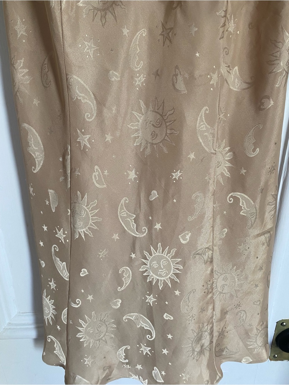 ‼️SOLD OUT‼️Vintage y2k Gold Slip Dress with Celestial Print - Picture 10 of 10